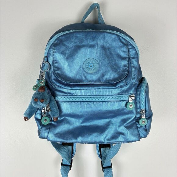 Kipling Tablet Backpack Small Metallic Frost Blue 11” X 12” Y2K - Picture 1 of 14